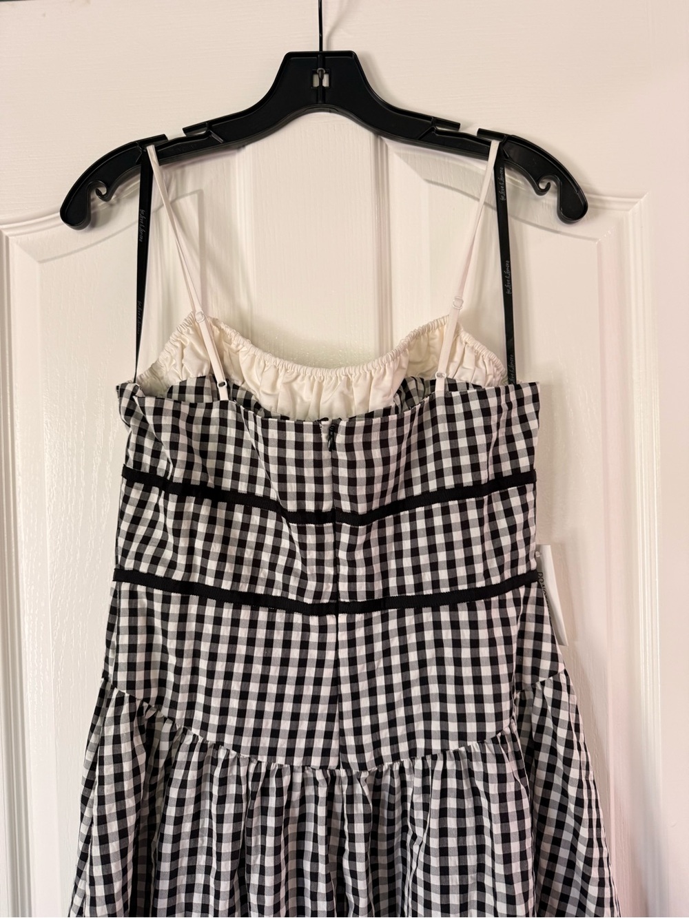 NWT For Love & Lemons Black and White Gingham Dress - Picture 7 of 10